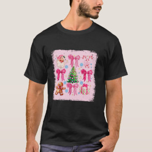 Camiseta Arco Noquette Claus Rosa Feliz Véspera de Natal