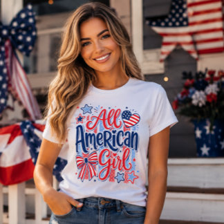 Camiseta Arco Patriótico de Garota Totalmente Americana 4 d