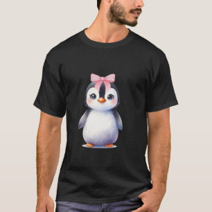 Camiseta Arco Pinguin Simples Rosa Bonita Menina