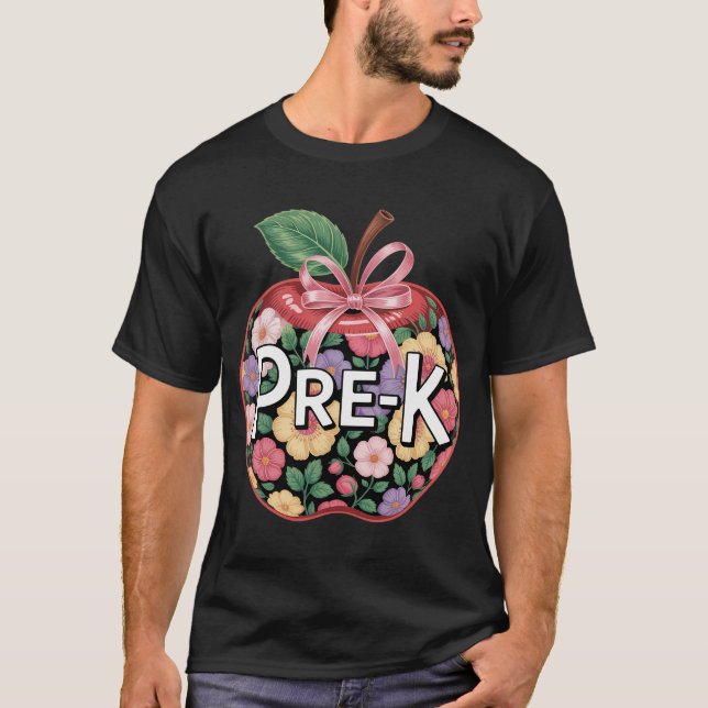 Camiseta Arco Pré-K Coquette De Volta Aos Professores Da Es (Frente)
