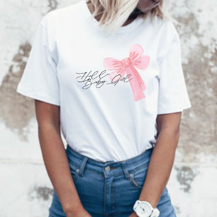 Camiseta Arco Rosa Bege Água-Forte Moderno Olá Bebê Menina
