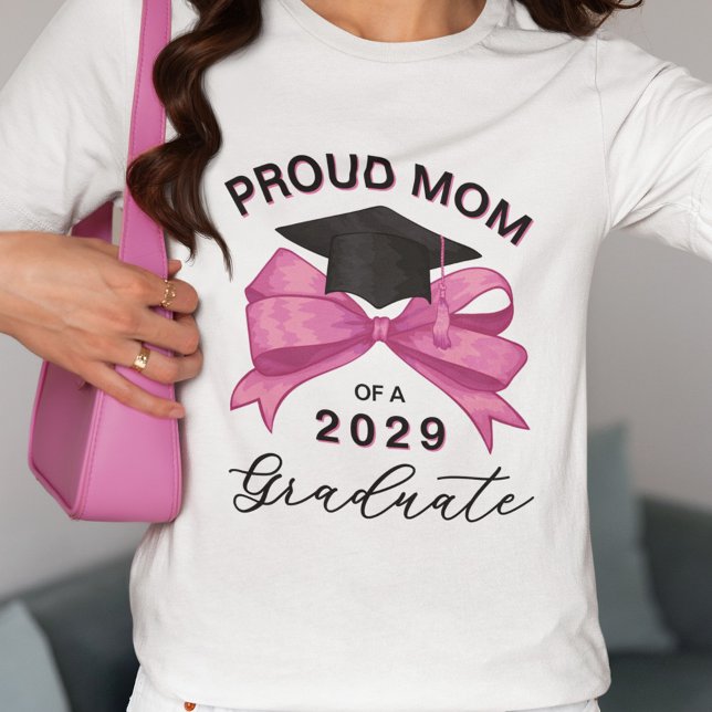 Camiseta Arco rosa bonito Orgulhosa Mãe do Formando (Criador carregado)