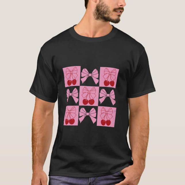Camiseta Arco rosa do coquete de fita colchete Coquette ver (Frente)