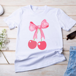 Camiseta Arco rosa e cerejas, estilo coquetel