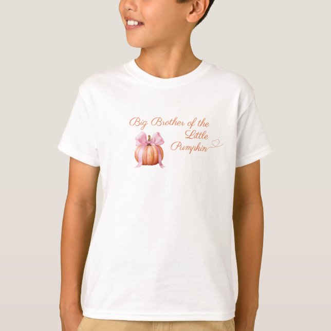 Camiseta Arco rosa Pumpkin "Big Brother of Pumpkin" Bebê (Frente)