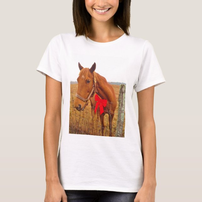 Camiseta Arco Vermelho Cavalo Castanho (Frente)