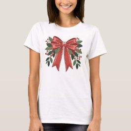 Camiseta Arco Vermelho de Natal com Azevinho e Frutas Festi