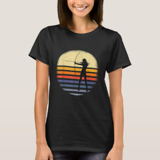 Camiseta Arco Vintage com problemas, caçando garota, Archer