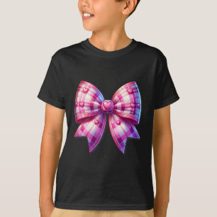 Camiseta Arco Xadrez Rosa e Branco Coquete do Dia dos Namor