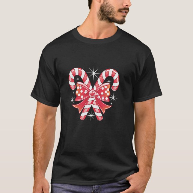 Camiseta Arcos De Candy De Natal Coquette (Frente)
