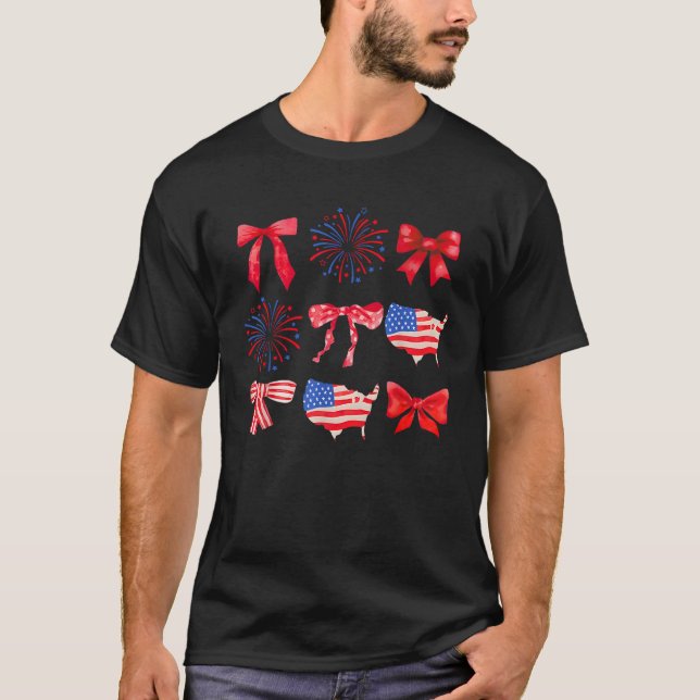 Camiseta Arcos De Coquetel Vermelho Branco E Azul Americano (Frente)