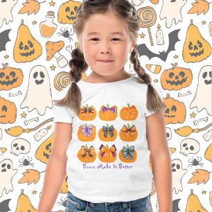 Camiseta Arcos de coquetes e abóboras laranja