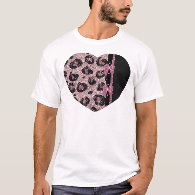 Camiseta ARCOS de Fita de Impressão de Leopardo Rosa-Rockab (Frente)