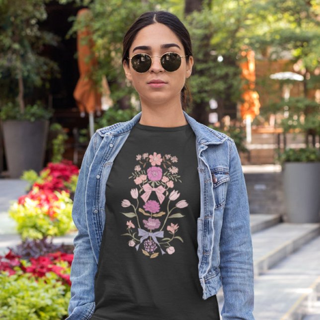 Camiseta Arcos e flores cor-de-rosa (Criador carregado)