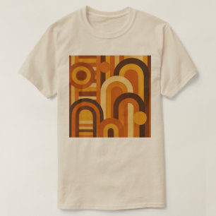 Camiseta Arcos e Manchas Solares Design Geométrico Retro