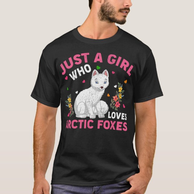 Camiseta Arctic Fox Animal Lover Just A Girl Who Loves Arct (Frente)