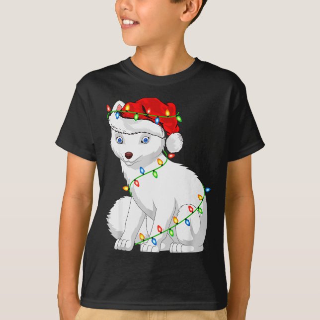 Camiseta Arctic Fox Animal Lover Xmas Santa Hat Arctic Fox  (Frente)