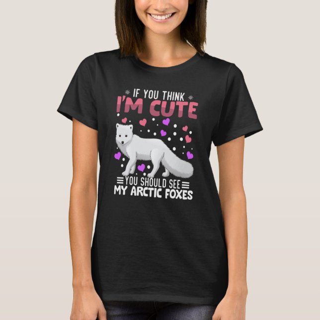 Camiseta Arctic Foxes Heart Valentine's Day Animal For Wome (Frente)