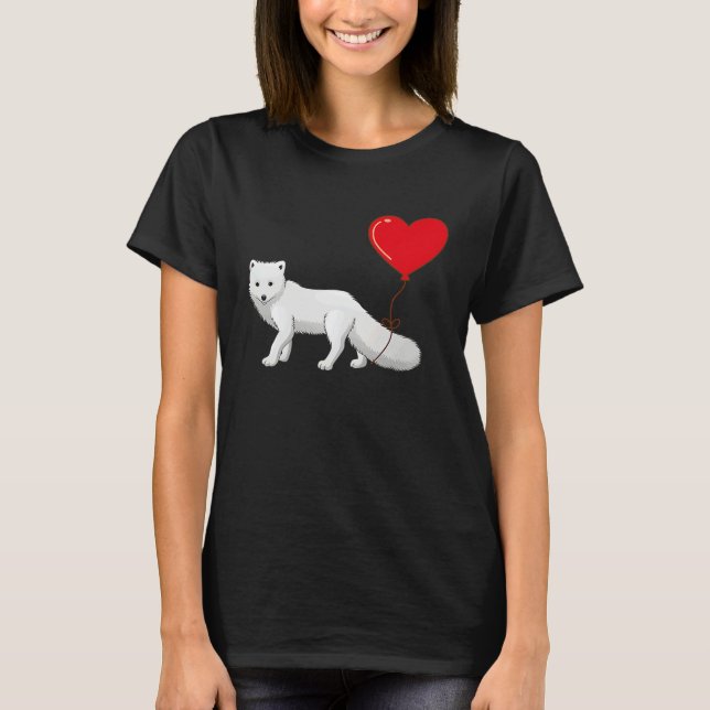 Camiseta Arctic Foxes With Heart Balloon Valentines Day Lov (Frente)