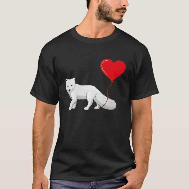 Camiseta Arctic Foxes With Heart Balloon Valentines Day Lov (Frente)