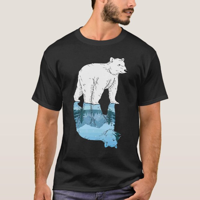 Camiseta Árctico Floresta Animal Árctica Montanha Natureza  (Frente)