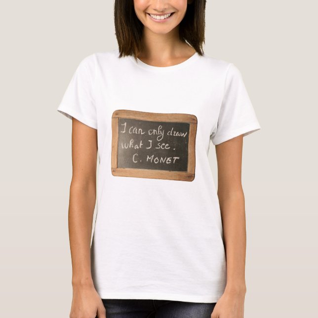 Camiseta Ardoise 05 Artista Cita Monet White Women Tee (Frente)