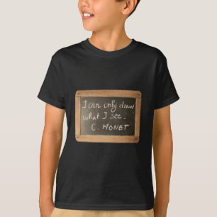 Camiseta Ardoise 05 Artista Citação Monet Black Kids Tee