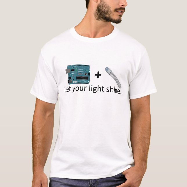 Camiseta Arduino + RGB diodo emissor de luz = inspiração (Frente)