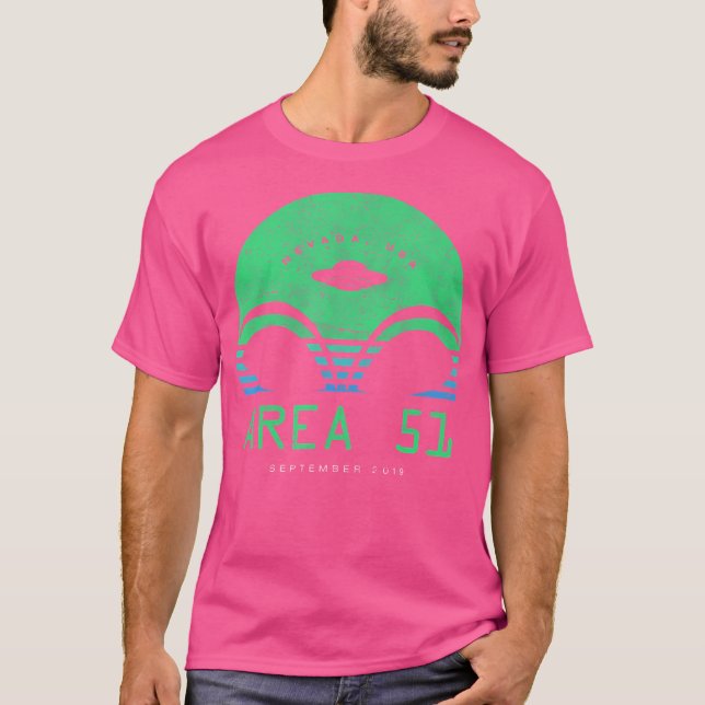 Camiseta Area 51 2019 Sunset Alien Head Ufo (Frente)