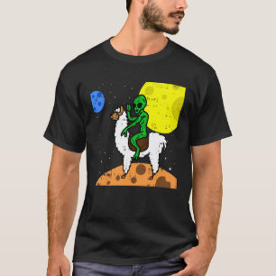 Camiseta Área 51 Alien Montando Llama Espaço Martian Divers