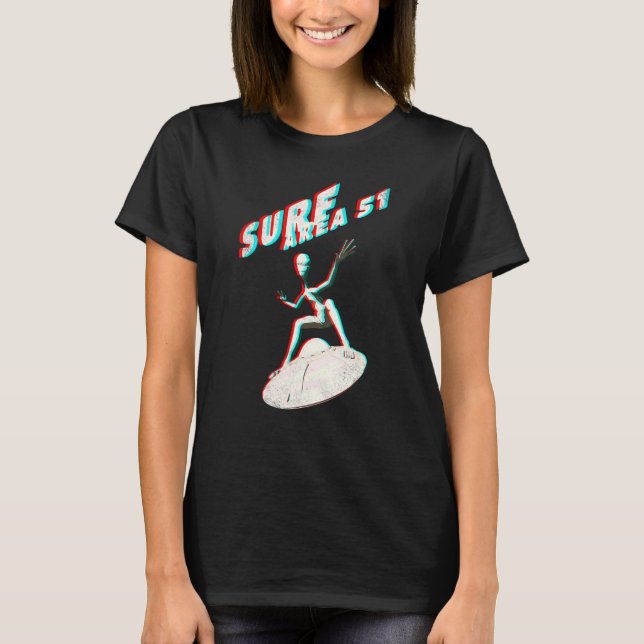Camiseta Área 51 Alien  Ufo Disco Voador Gráfico de Alien (Frente)
