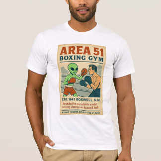 Camiseta Área 51 Aliens de Gym Roswell in a box da década d