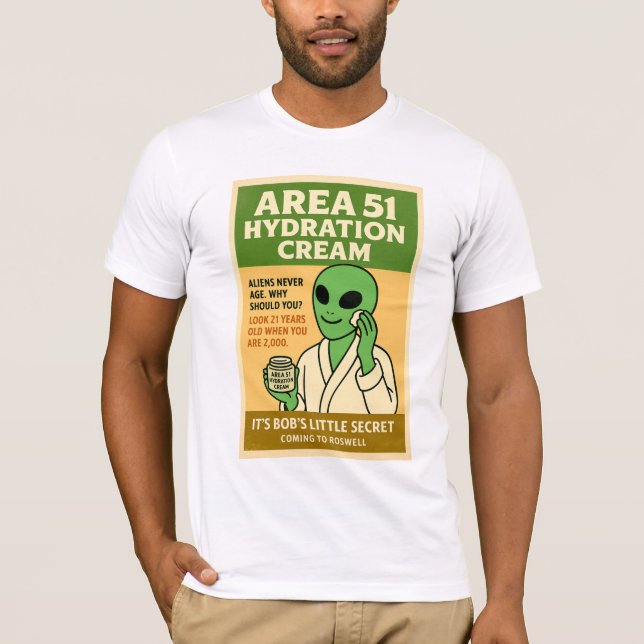 Camiseta Área 51 Aliens de Skincare 1950 Retro Roswell (Frente)