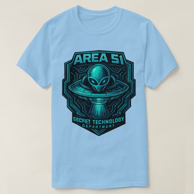 Camiseta Área 51 - Departamento de Tecnologia Secreta (Frente do Design)