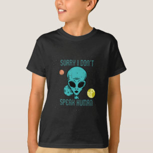 Camiseta Área 51 Desculpe Não Fale Alienígena Humana Divert