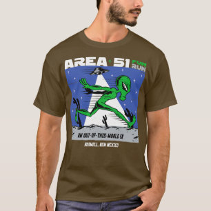 Camiseta Área 51 Diversão Engraçado de Execução