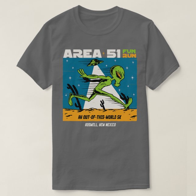 Camiseta Área 51 Diversão Funcional Executando 1 (Frente do Design)