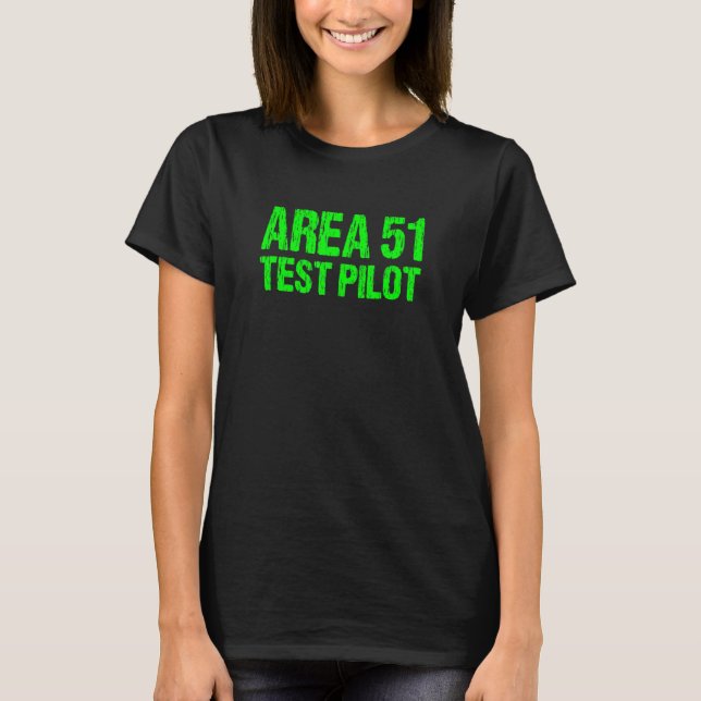 Camiseta Área 51 Piloto de teste retrô fantasia de Hallowee (Frente)