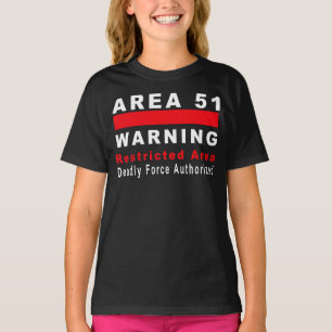 Camiseta Área 51 que adverte