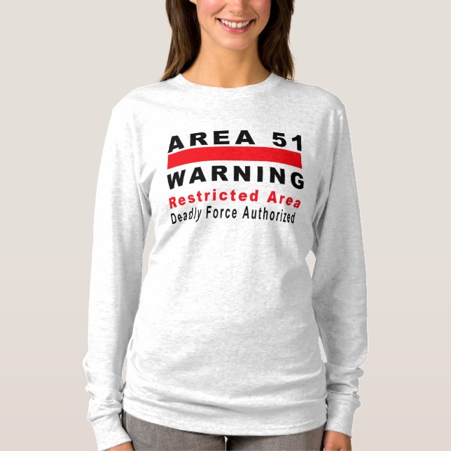 Camiseta Área 51 que adverte (Frente)
