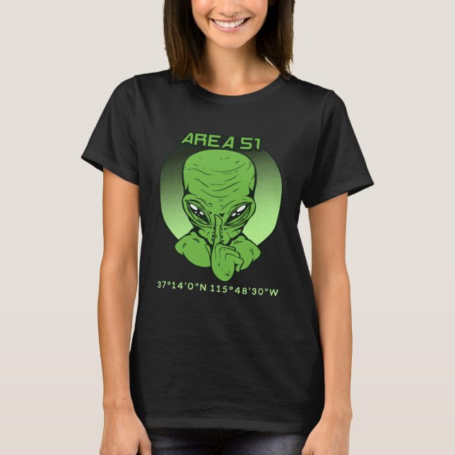 Camiseta Area 51 Roswell Coordinates UFO Alien UFO Flying S (Frente)