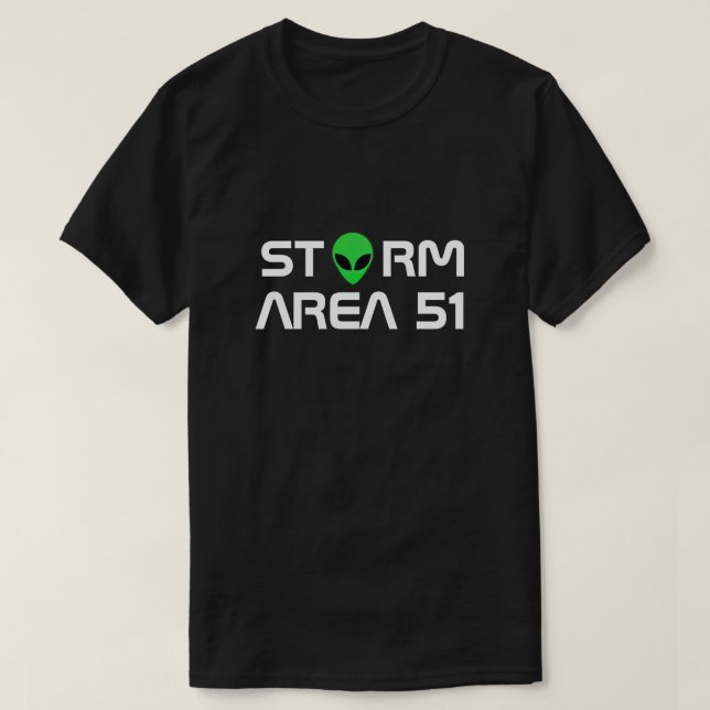 CAMISETA ÁREA DE ARMAZENAMENTO 51 ALIENÍGENA (Frente do Design)