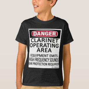 Camiseta Área de funcionamento do clarinete