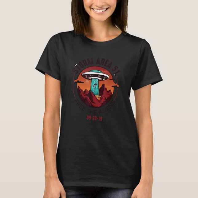 Camiseta Área De Tempestade De alienígena 51 - Presente De  (Frente)