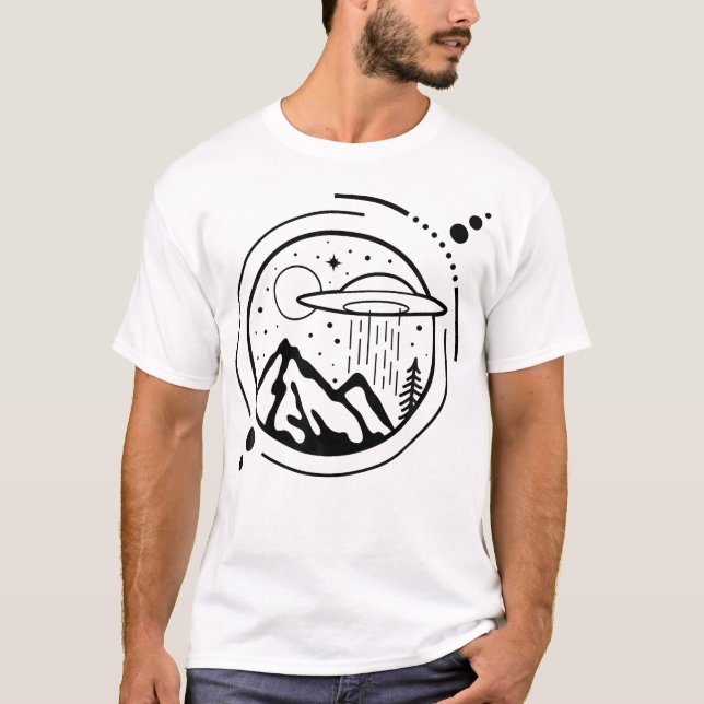 Camiseta Área Simples 51 Mínima Ufo Tatuagem - Gráfico de A (Frente)