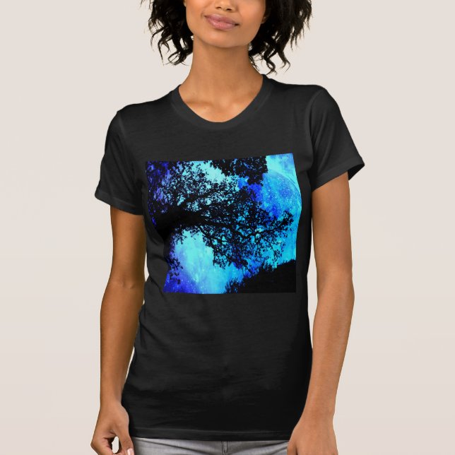 Camiseta Área Turquesa de Árvores Negras (Frente)