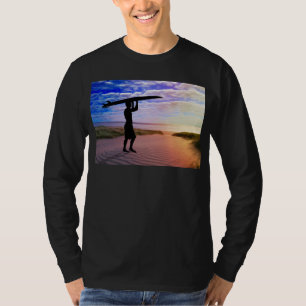 Camiseta Areia & nuvens do surfista do por do sol