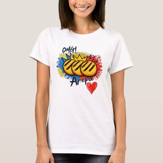 Camiseta Arepa Lovers OMG VE (Frente)