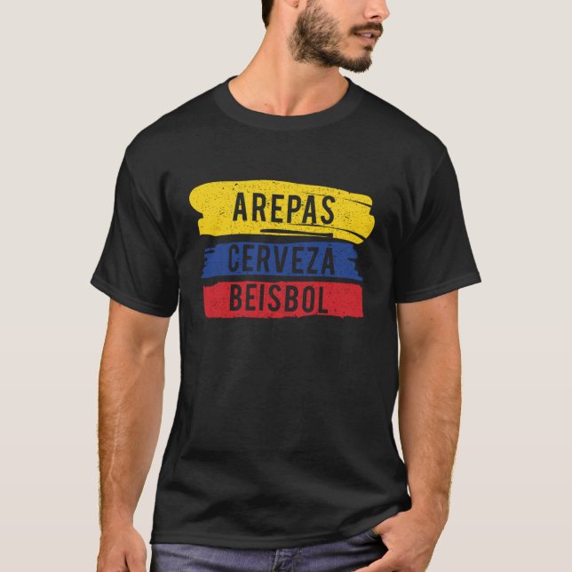 Camiseta Arepas Cerveza Beisbol product Colombian baseball  (Frente)