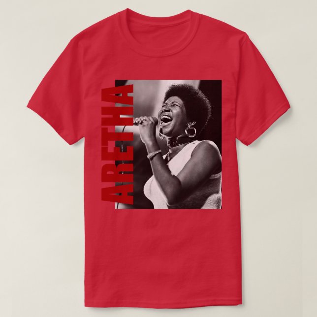 Camiseta Aretha Franklin Retro Aestética Fan Art (Frente do Design)